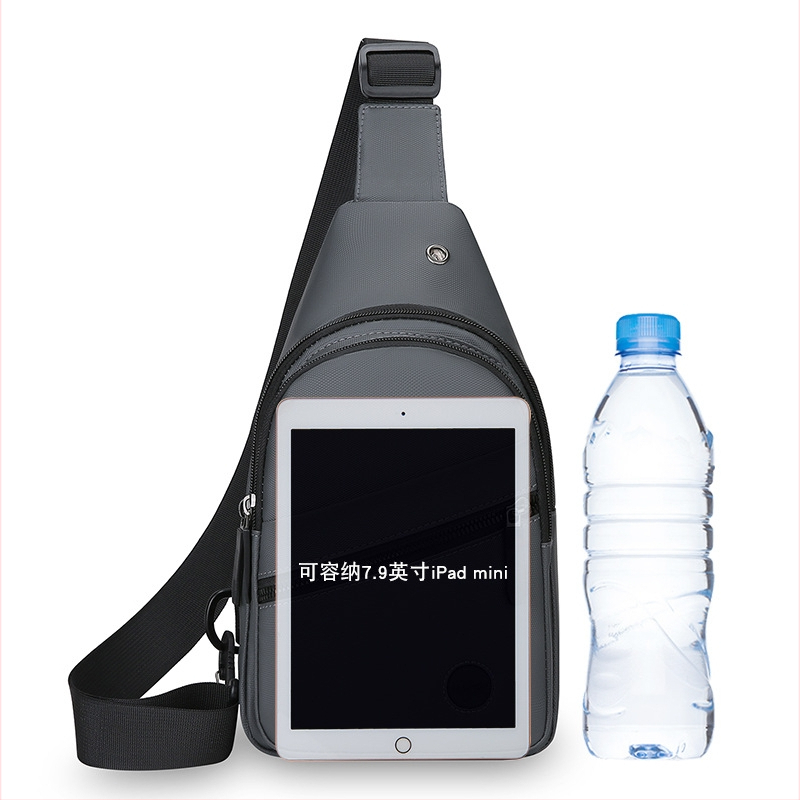 Férfi mellkas táska, városi stílus, PU anyag, vízálló, ultrakönnyű, poliészter bélés