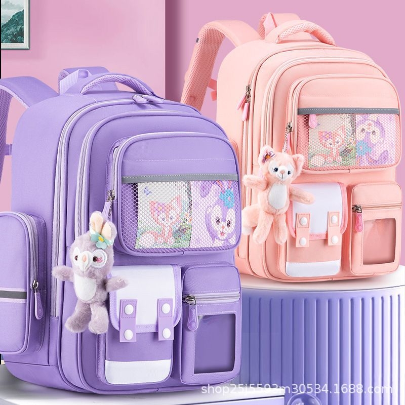 Unisex školska torba za osnovnu školu, Oxford platno, velika zapremina, vodootporna, ergonomski stražnji panel za potporu kralježnice