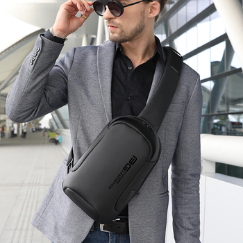 Muška chest bag od Oxford tkanine, otporna na habanje, jednobojni uzorak, poliester podstava, poslovno putovanje stil