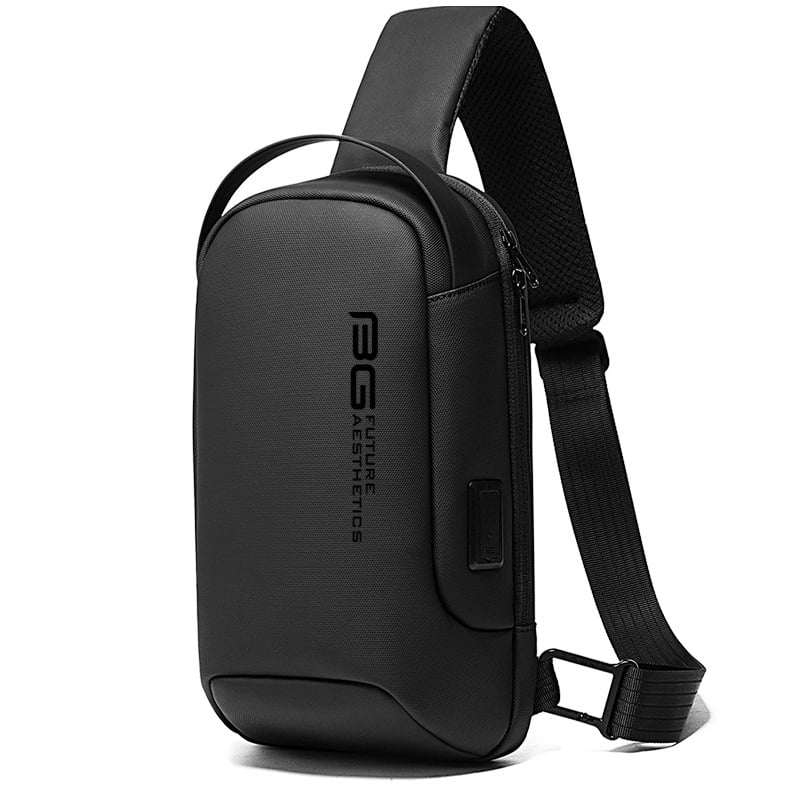 Muška chest bag od Oxford tkanine, otporna na habanje, jednobojni uzorak, poliester podstava, poslovno putovanje stil