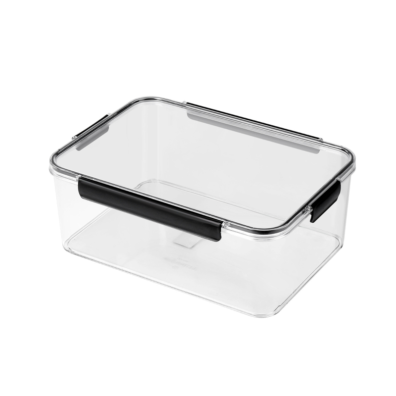 Πλαστικό δοχείο αποθήκευσης φαγητών για ψυγείο – διαφανές με σφραγιζόμενο καπάκι, ορθογώνιο, μεγάλη χωρητικότητα