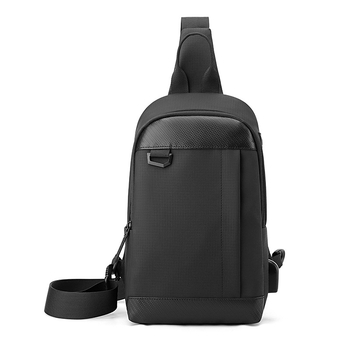 WEPOWER Muška chest bag preko ramena — Vodootporna najlonska torba, Jednobojni uzorak, podstava od poliestera