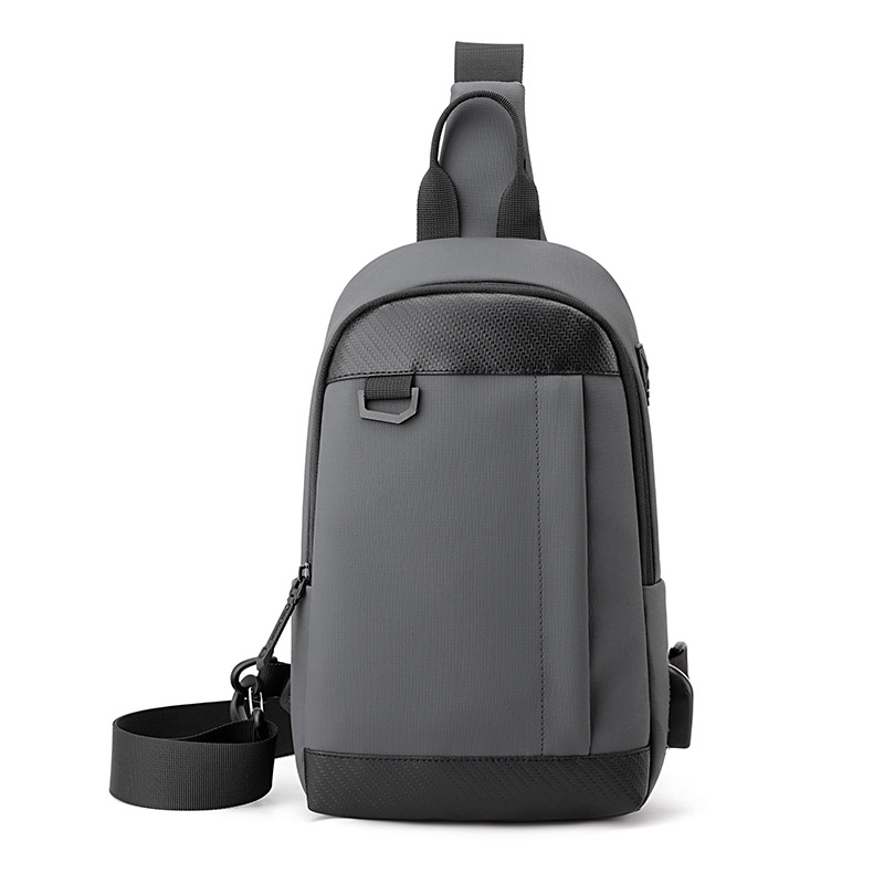 WEPOWER Muška chest bag preko ramena — Vodootporna najlonska torba, Jednobojni uzorak, podstava od poliestera