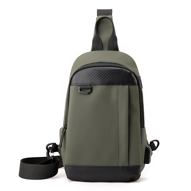 WEPOWER Muška chest bag preko ramena — Vodootporna najlonska torba, Jednobojni uzorak, podstava od poliestera