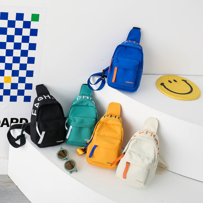 Dječja color-block torba za prsa, Oxford platno, poliester podstava, unisex, svakodnevna upotreba