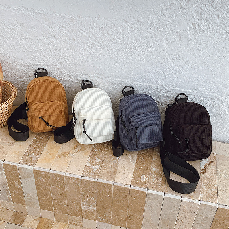 Geantă de talie pentru copii corduroy, căptușită cu poliester, respirabil, unisex, pentru grădiniță, Toamnă 2025