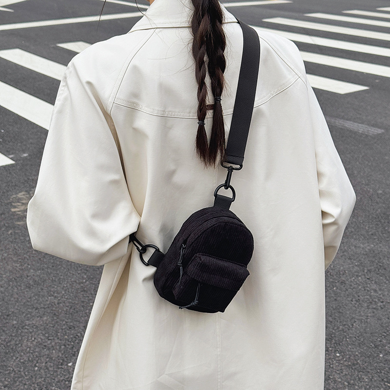 Geantă de talie pentru copii corduroy, căptușită cu poliester, respirabil, unisex, pentru grădiniță, Toamnă 2025