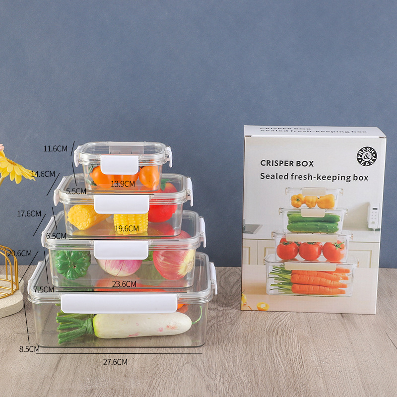 Shengma Θήκη Διατήρησης Τροφίμων για Ψυγείο, Διαφανές Πλαστικό Αποθηκευτικό Κοντέινερ Τροφίμων, Σφραγισμένο, Με Μεγάλη Χωρητικότητα