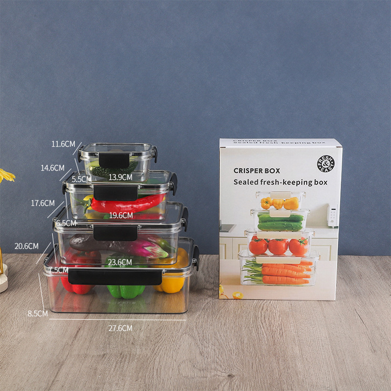 Shengma Θήκη Διατήρησης Τροφίμων για Ψυγείο, Διαφανές Πλαστικό Αποθηκευτικό Κοντέινερ Τροφίμων, Σφραγισμένο, Με Μεγάλη Χωρητικότητα