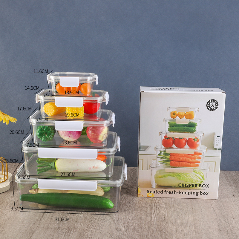 Shengma Θήκη Διατήρησης Τροφίμων για Ψυγείο, Διαφανές Πλαστικό Αποθηκευτικό Κοντέινερ Τροφίμων, Σφραγισμένο, Με Μεγάλη Χωρητικότητα