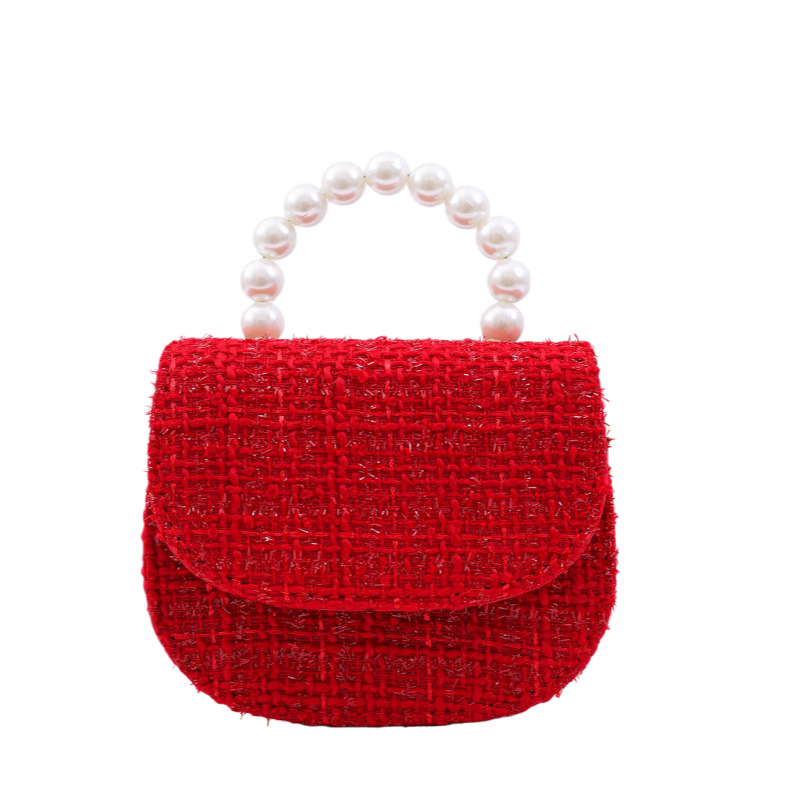 Dječja crossbody torba u stilu princeze, materijal pamuk-lin, PU podstava, karirani uzorak, LBZ-006, sladak dnevni dizajn