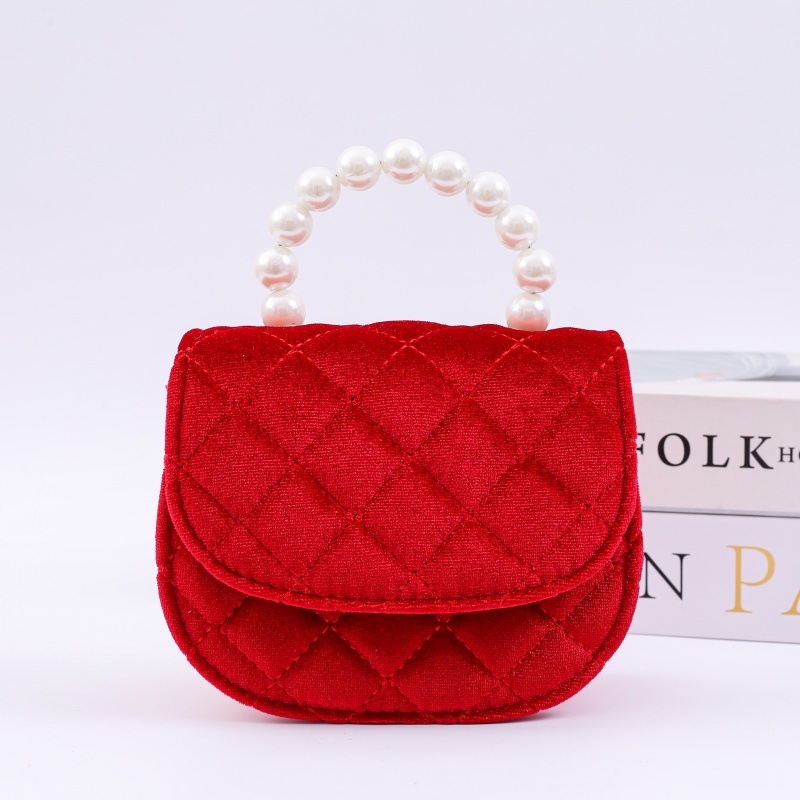 Dječja crossbody torba u stilu princeze, materijal pamuk-lin, PU podstava, karirani uzorak, LBZ-006, sladak dnevni dizajn
