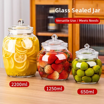 Κυκλικό γυάλινο σφραγισμένο βάζο για τουρσί, χωρητικότητα 501–800 ml, κινεζικού στυλ