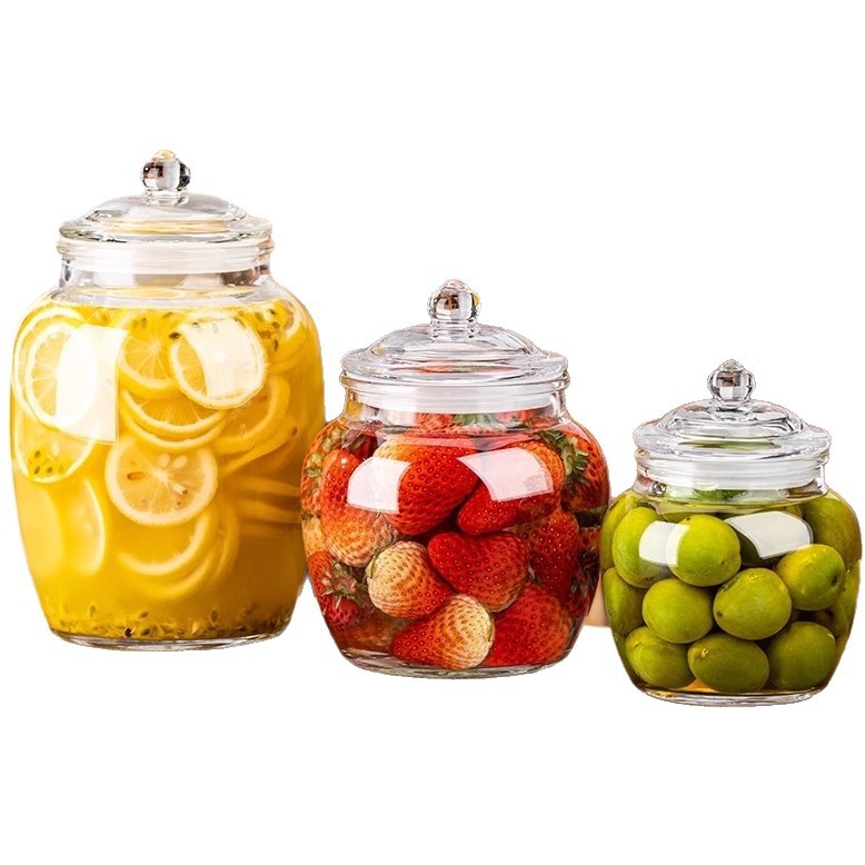 Κυκλικό γυάλινο σφραγισμένο βάζο για τουρσί, χωρητικότητα 501–800 ml, κινεζικού στυλ