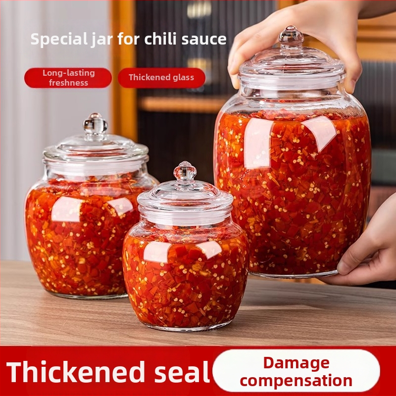 Κυκλικό γυάλινο σφραγισμένο βάζο για τουρσί, χωρητικότητα 501–800 ml, κινεζικού στυλ