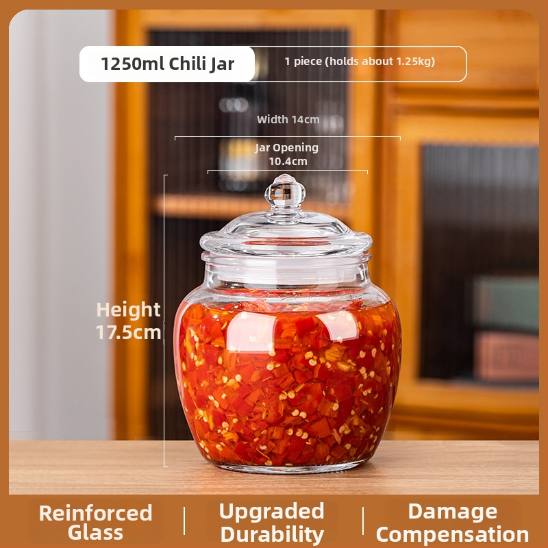 Κυκλικό γυάλινο σφραγισμένο βάζο για τουρσί, χωρητικότητα 501–800 ml, κινεζικού στυλ