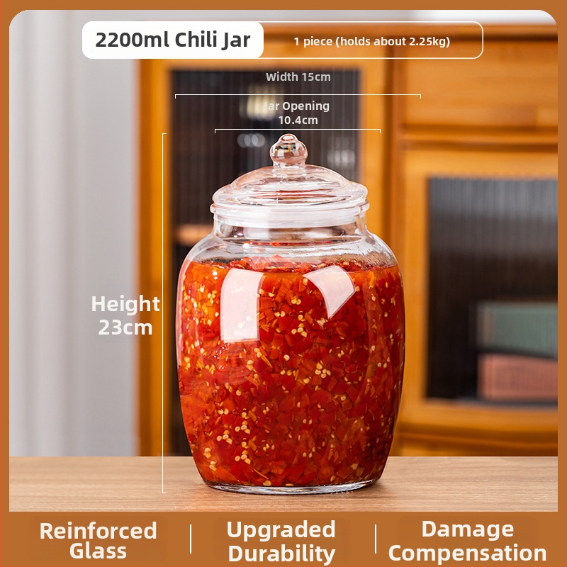 Κυκλικό γυάλινο σφραγισμένο βάζο για τουρσί, χωρητικότητα 501–800 ml, κινεζικού στυλ