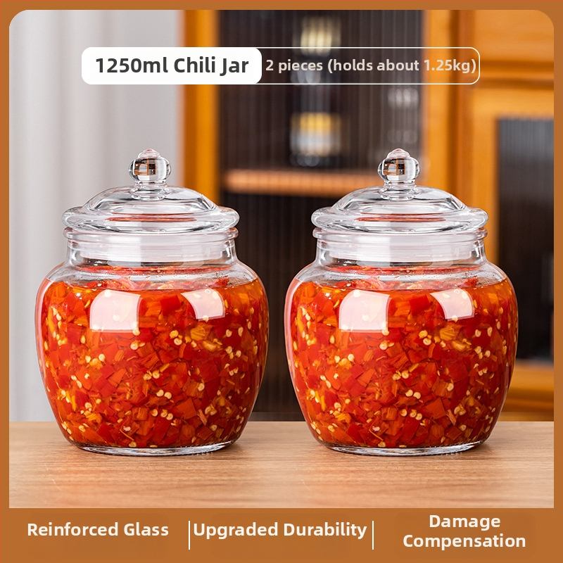 Κυκλικό γυάλινο σφραγισμένο βάζο για τουρσί, χωρητικότητα 501–800 ml, κινεζικού στυλ