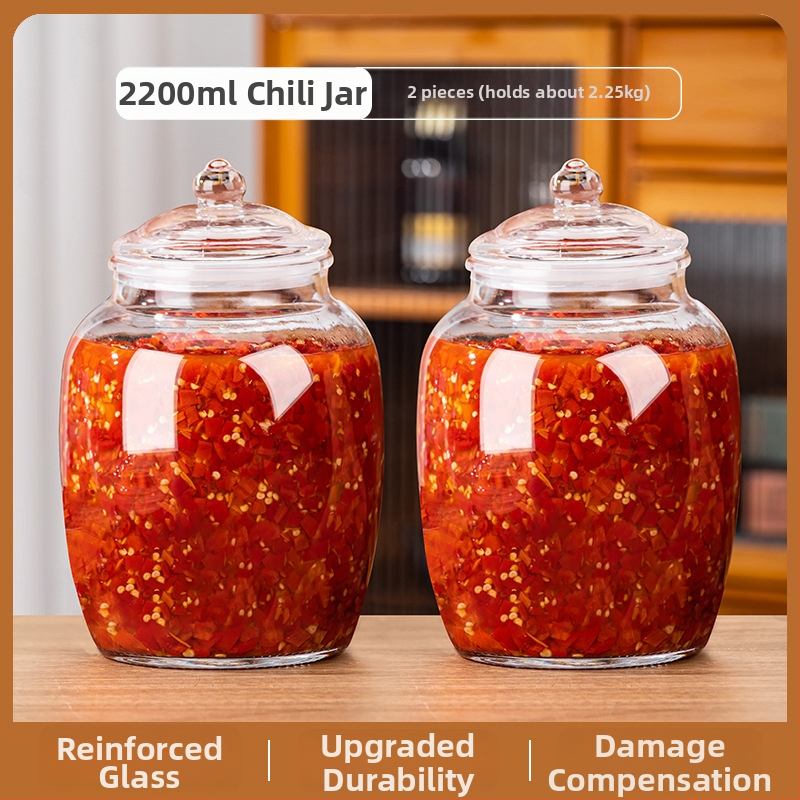 Κυκλικό γυάλινο σφραγισμένο βάζο για τουρσί, χωρητικότητα 501–800 ml, κινεζικού στυλ