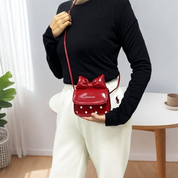 Crossbody torba s mašnicom, kvadratnog oblika, poliester vanjski dio, PU podstava, casual stil, otvor s poklopcem, proljeće 2025 izdanje
