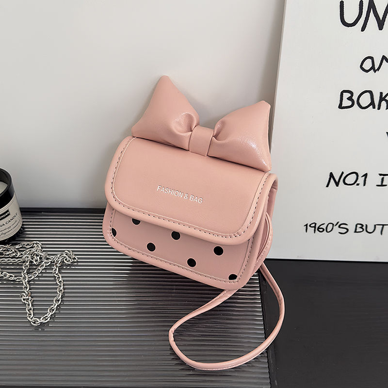 Crossbody torba s mašnicom, kvadratnog oblika, poliester vanjski dio, PU podstava, casual stil, otvor s poklopcem, proljeće 2025 izdanje