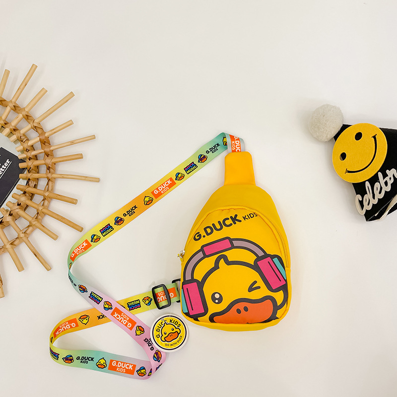 Dječja crossbody torba s motivom Malena žuta patka, Oxford tkanina, zatvarač, podstava od poliestera, otporna na habanje