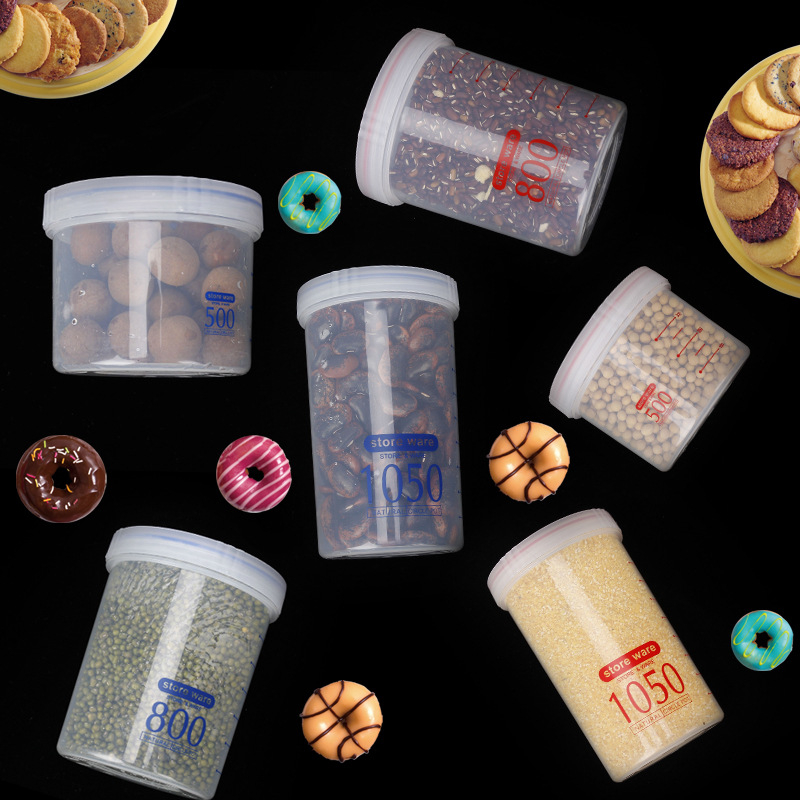 Κύκλιος πλαστικός κάδος αποθήκευσης τροφίμων με περιστρεφόμενο καπάκι, χωρητικότητας 800–1000 ml, συμβατός με φούρνο μικροκυμάτων