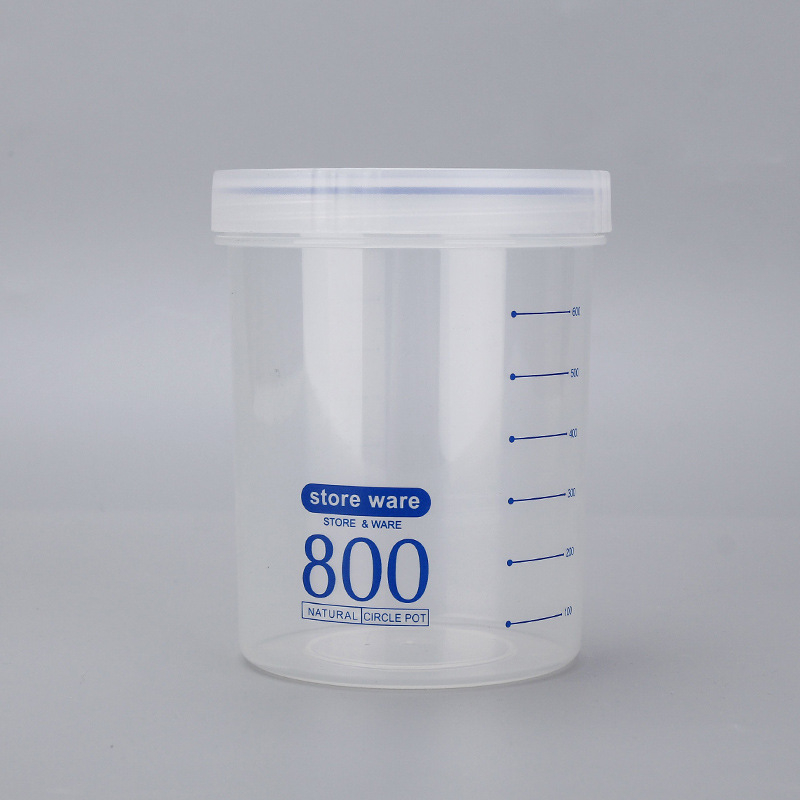 Κύκλιος πλαστικός κάδος αποθήκευσης τροφίμων με περιστρεφόμενο καπάκι, χωρητικότητας 800–1000 ml, συμβατός με φούρνο μικροκυμάτων