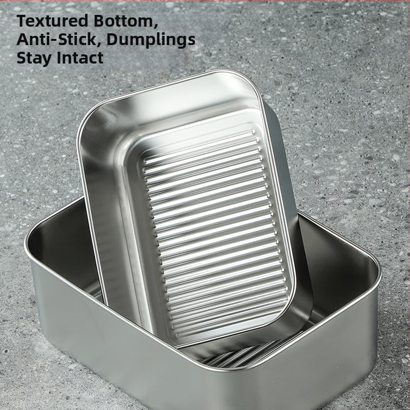 304 rozsdamentes acél élelmiszertartó doboz átlátszó üvegfedővel és szellőzőnyílásokkal, mikrohullámú sütőben használható, egy rétegű