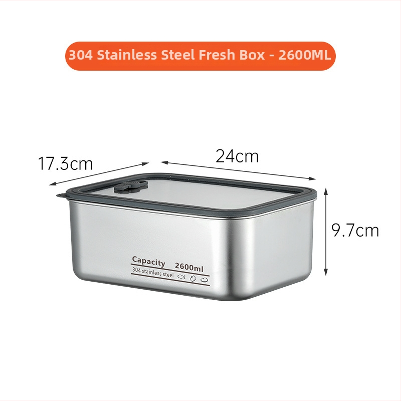 304 rozsdamentes acél élelmiszertartó doboz átlátszó üvegfedővel és szellőzőnyílásokkal, mikrohullámú sütőben használható, egy rétegű