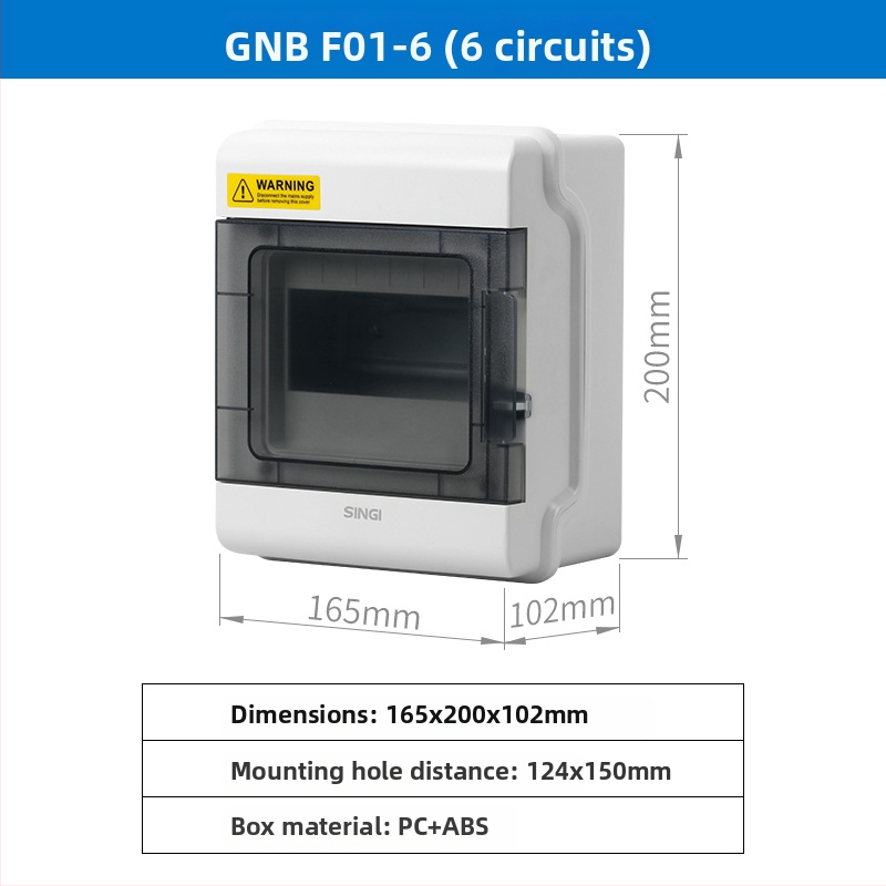 Vonkajšia vodotesná rozvodná skrinka, povrchová montáž, ABS puzdro, 4/6/9/12/18 obvodov, IP66