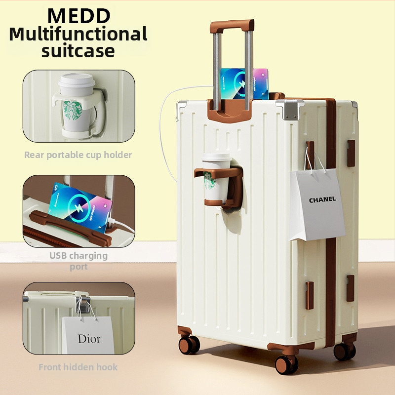 Unisex kofer s kotačićima, 2025 novi stil, 24 velika kapaciteta, ručna prtljaga, ABS+PC, vodootporan, lagan, USB sučelje, protiv krađe, minimalistički luksuzan dizajn