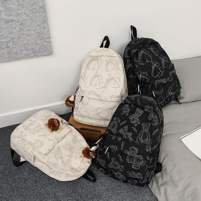 Graffiti ruksak u uličnom stilu s noćnim osvjetljenjem, unisex, 20–35L, najlon, studentska torba