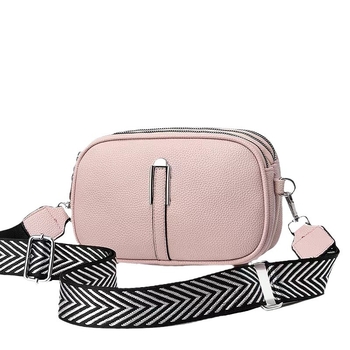 PU дамска презрамена чанта с три слоя, хоризонтално квадратна форма, цип, полиестерна подплата и вътрешни джобове, марка YIFEIDIE