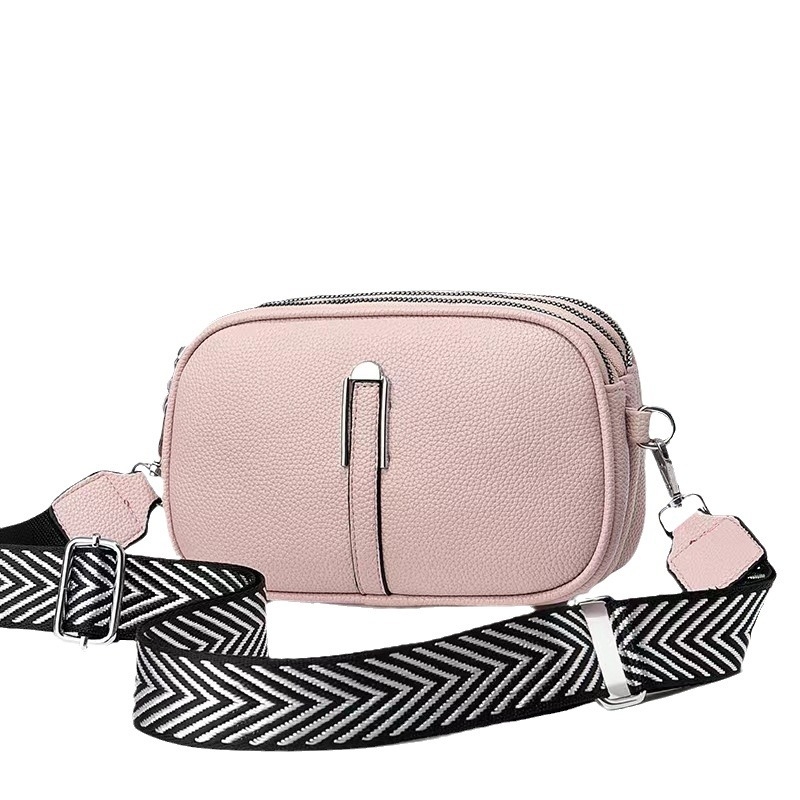 PU дамска презрамена чанта с три слоя, хоризонтално квадратна форма, цип, полиестерна подплата и вътрешни джобове, марка YIFEIDIE