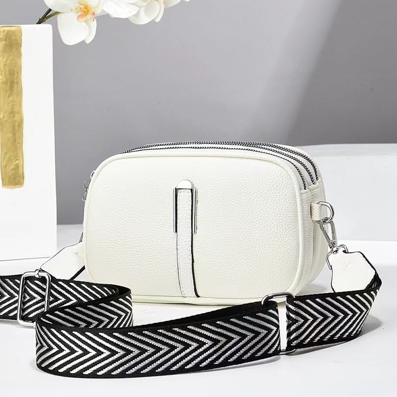 PU дамска презрамена чанта с три слоя, хоризонтално квадратна форма, цип, полиестерна подплата и вътрешни джобове, марка YIFEIDIE