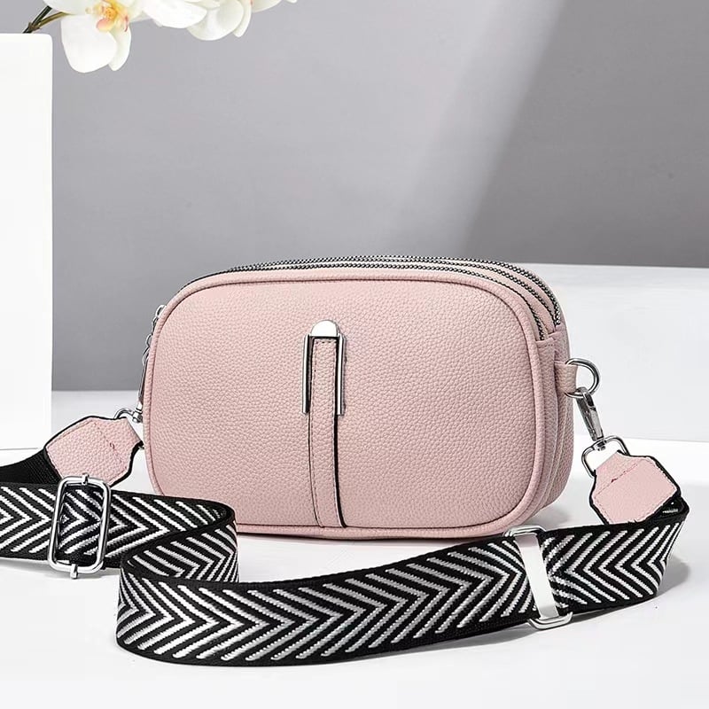 PU дамска презрамена чанта с три слоя, хоризонтално квадратна форма, цип, полиестерна подплата и вътрешни джобове, марка YIFEIDIE