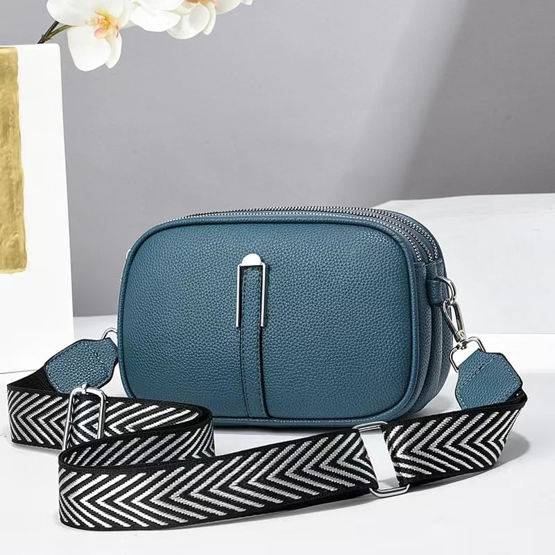 PU дамска презрамена чанта с три слоя, хоризонтално квадратна форма, цип, полиестерна подплата и вътрешни джобове, марка YIFEIDIE