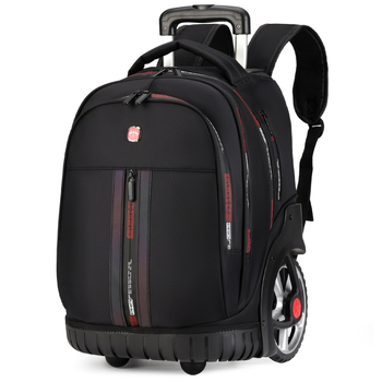 Дамска раница с колела за ученици от средното училище и нагоре, с една въртяща се ролка, Oxford плат, водоустойчива, антибактериална и износоустойчива, отразителни елементи за нощна безопасност, криви презрамки за рамо, подплата от полиестер, стил градска 