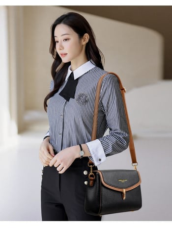 PU компактна квадратна чанта за през рамо със затваряне с капак, полиестерна подплата, вътрешен джоб за телефон, лято 2025