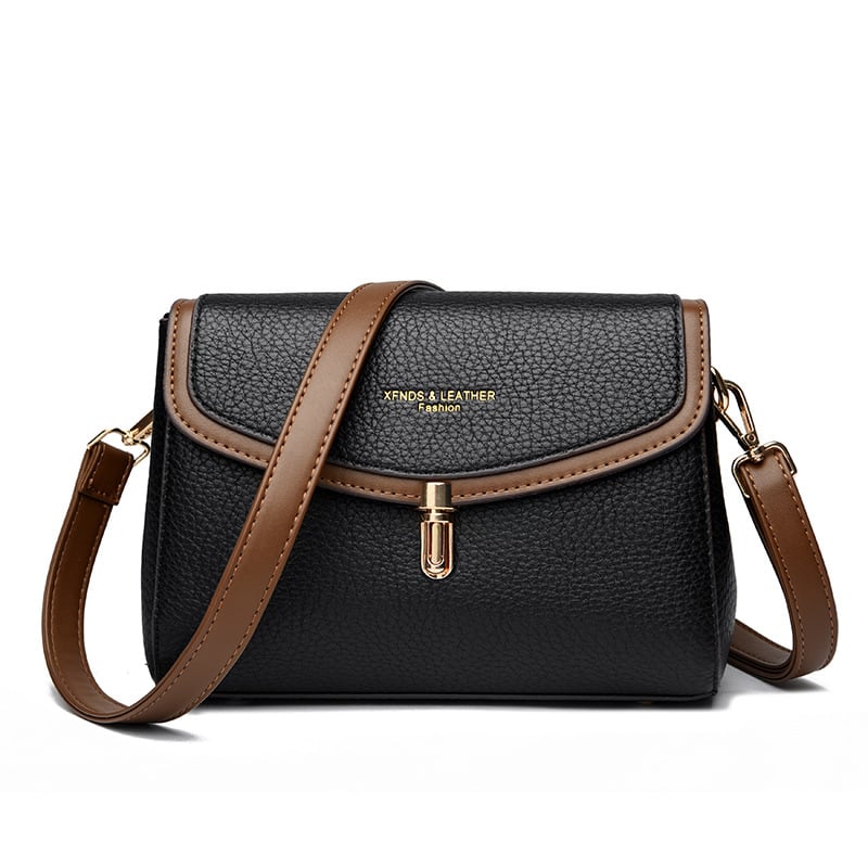 PU компактна квадратна чанта за през рамо със затваряне с капак, полиестерна подплата, вътрешен джоб за телефон, лято 2025