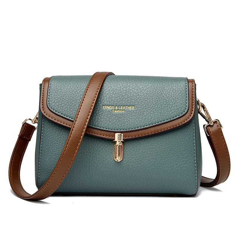 PU компактна квадратна чанта за през рамо със затваряне с капак, полиестерна подплата, вътрешен джоб за телефон, лято 2025