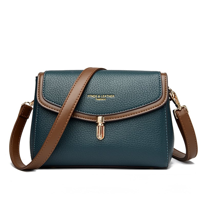 PU компактна квадратна чанта за през рамо със затваряне с капак, полиестерна подплата, вътрешен джоб за телефон, лято 2025