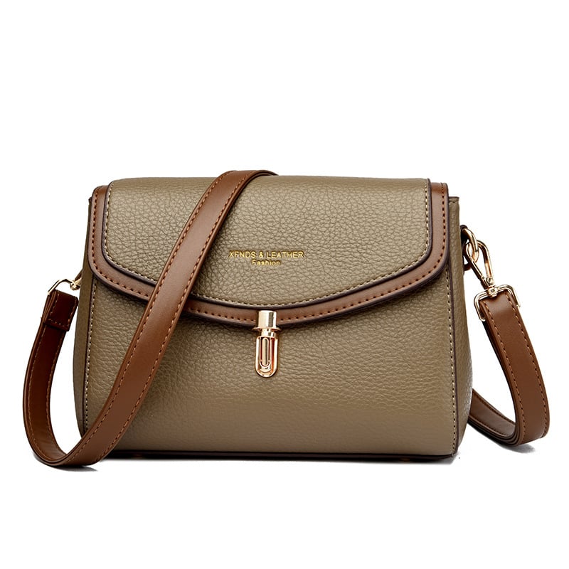 PU компактна квадратна чанта за през рамо със затваряне с капак, полиестерна подплата, вътрешен джоб за телефон, лято 2025