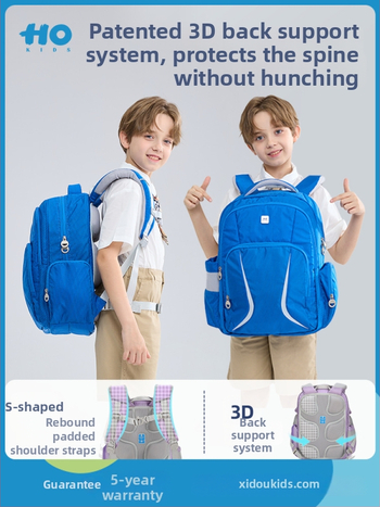 Rucsac Jiashi pentru elevi cu curele cu pernă de aer, impermeabil, ultra-ușor, respirabil, Nylon, pentru clasele 5–6