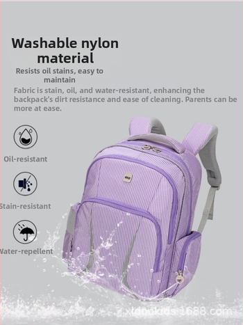 Rucsac Jiashi pentru elevi cu curele cu pernă de aer, impermeabil, ultra-ușor, respirabil, Nylon, pentru clasele 5–6