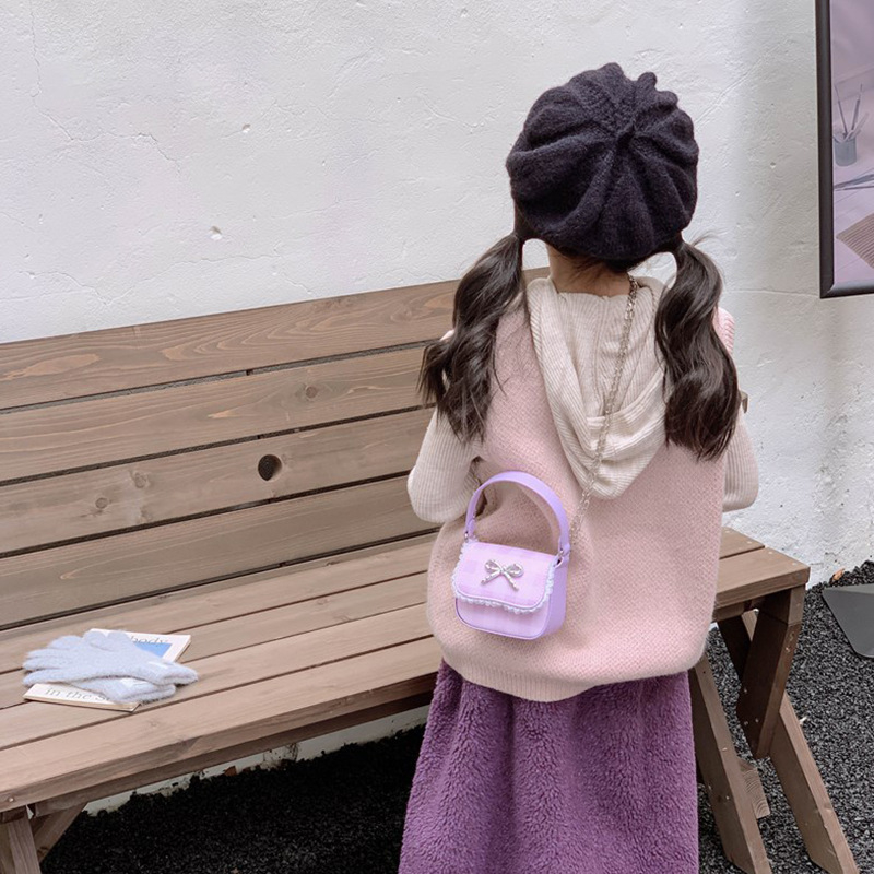 Dječja crossbody torba za djevojčice, PU materijal, street stil, mašnica detalj, lagan ergonomski dizajn