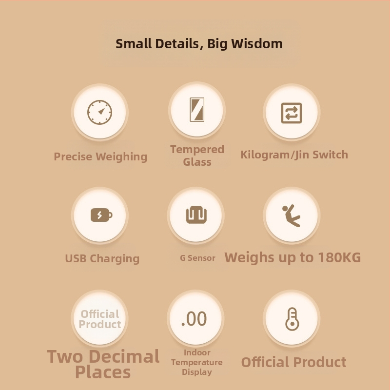 Inteligentná váha na telesnú hmotnosť a tuk s USB nabíjaním, 180 kg nosnosť, vysokopresný senzor, HD LCD displej