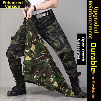 Мъжки камуфлажни работни панталони – свободна кройка, за работа на строителна площадка, износоустойчиви и устойчиви на замърсяване