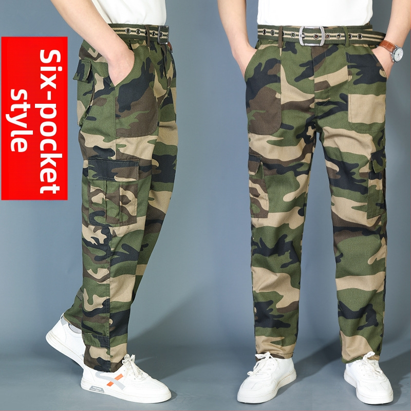 Мъжки камуфлажни работни панталони – свободна кройка, за работа на строителна площадка, износоустойчиви и устойчиви на замърсяване